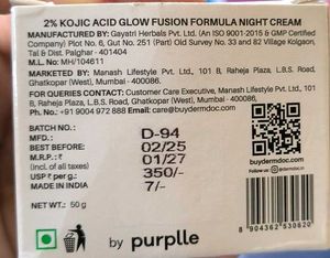 DERMDOC 2% Kojic Acid Night Cream