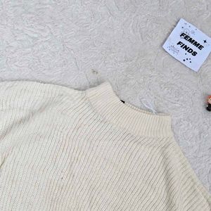 H&amp;M Cream Knit Cropped Sweater
