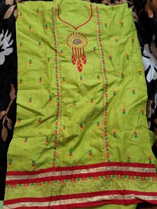 Unstiched Fabric Cotton Suit With Dupatta