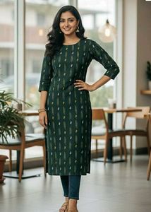 Elegant Green Printed Kurta