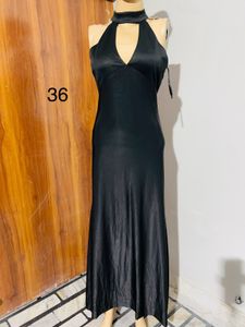 Elegant Black Halter Maxi Dress