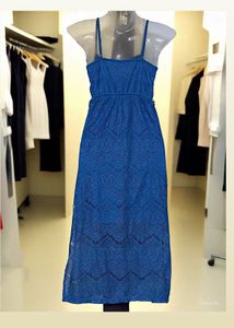 Pintrest Chochet Blue Lace Midi Dress
