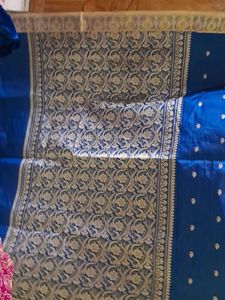 Blue Daily wear Saree with Stretchable Blouse