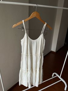 NEW LOOK White Strappy Tiered Mini Dress