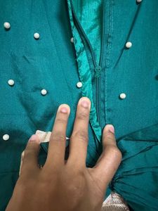 Girls Gown | Green Dress with Pearls