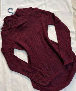 🎁Buy 2 Get2 Free Burgundy Cowl Neck Sweater E
