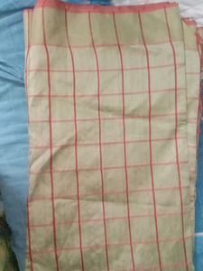 Malai Silk Gold &amp; Red Colour Saree