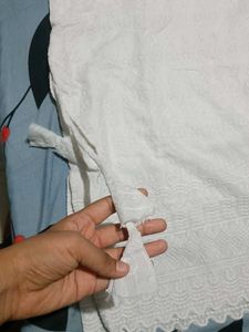 Chikenkari Kurta With Blue Plazzo Set