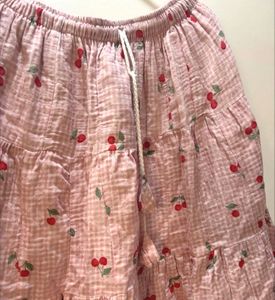 Cherry Print Long Skirt