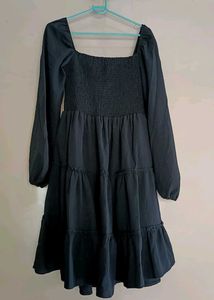 Tiered Mini Dress Black