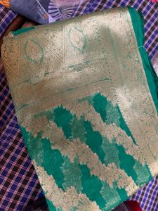 Green Banarasi saree for women
