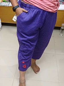Purple Capri Pants with Detail