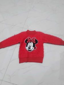 New Red Woolen Baby Girl Sweatshirt