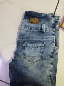 Striped Top &amp; Denim Shorts Set