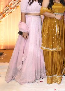 full hand embroidery lehenga with padded blou