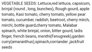 VEGETABLE SEEDS