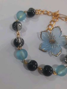 Beaded Flower Charm Bracelet