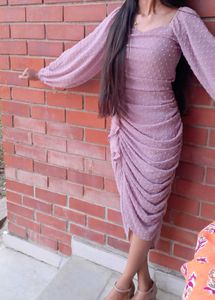Lavender ruffle  Bodycon Dress