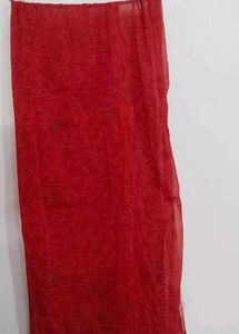 Red Printed Dupatta