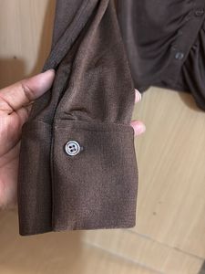 Brown Button-Down Top