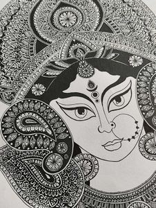 Maa Durga mandala art | A3 Size