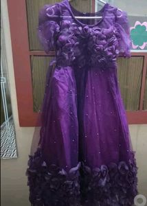Purple Floral Occasion Dress
