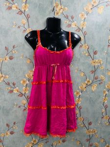 Women pink Ruffled Dress