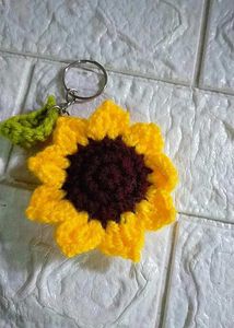 Sunflower Crochet Keychain