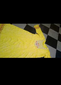 Ethnic Yellow Printed Kurta With Dupatta