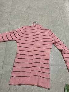 Baby pink Sweater T Shirt For Women