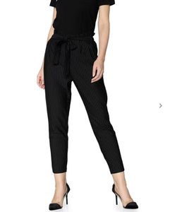 ONLY Striped Pants with Waist Tie-Up 🖤