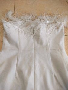 Ostrich Feather Midi Fitted Dress ⛄🦢🐚🦪🦭