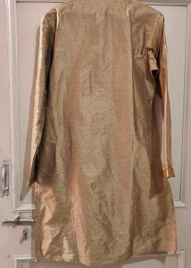 Beige blend Jacket With Coper Kurta