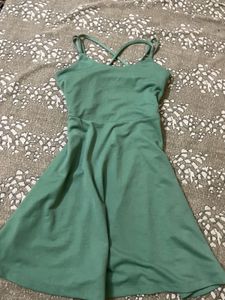 Green Mini Flared Dress