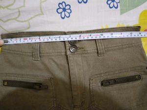 DARK  OLIVE  DENIM  SKIRT