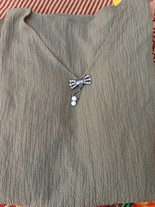 Olive Green Tie-Waist Top