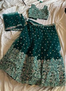 Teal Embellished Lehenga Choli(House Of pancchi)