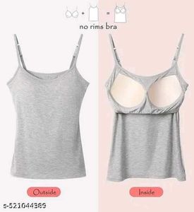 Grey Camisole With Attached Bra