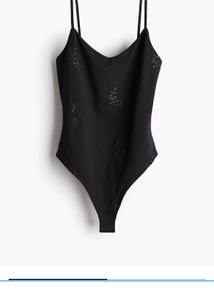 Black Embellished Bodysuit