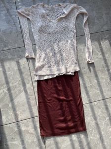 Lace Top &amp; Skirt Set