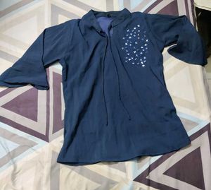 Blue Embellished Top