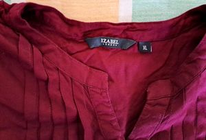 Maroon Short Cotton Kurta
