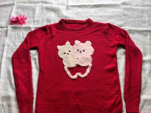Cute Red Cat Sweater