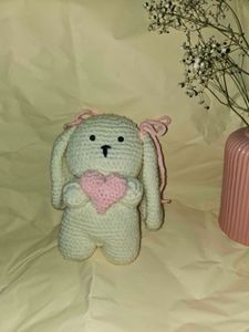 Handmade Crochet Bunny with Heart
