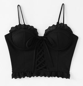 black cutout corset top