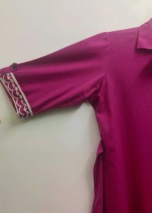 Magenta Dress with Embroidery