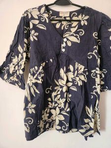 Alia Cut Indigo Top