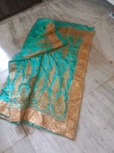 Amazing sea Green Colour beautiful Sare For You!