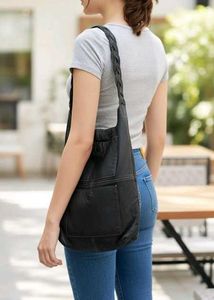 Imported leather tote bag