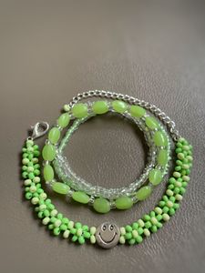 Green Florals Beads Bracelet ☘️💚